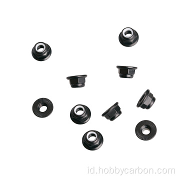 Nylon Lock Nut dengan Pengencang Aluminium Flange bergerigi